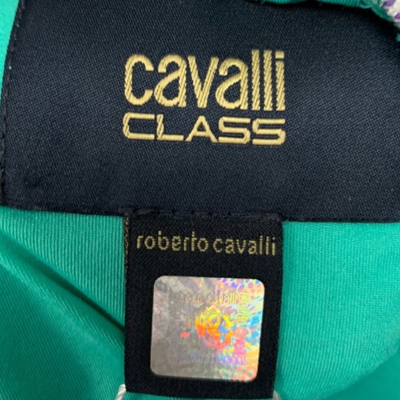 Cavalli Class Purple Green Blue Stripe Tweed Dress sz 10 - Picture 4 of 5